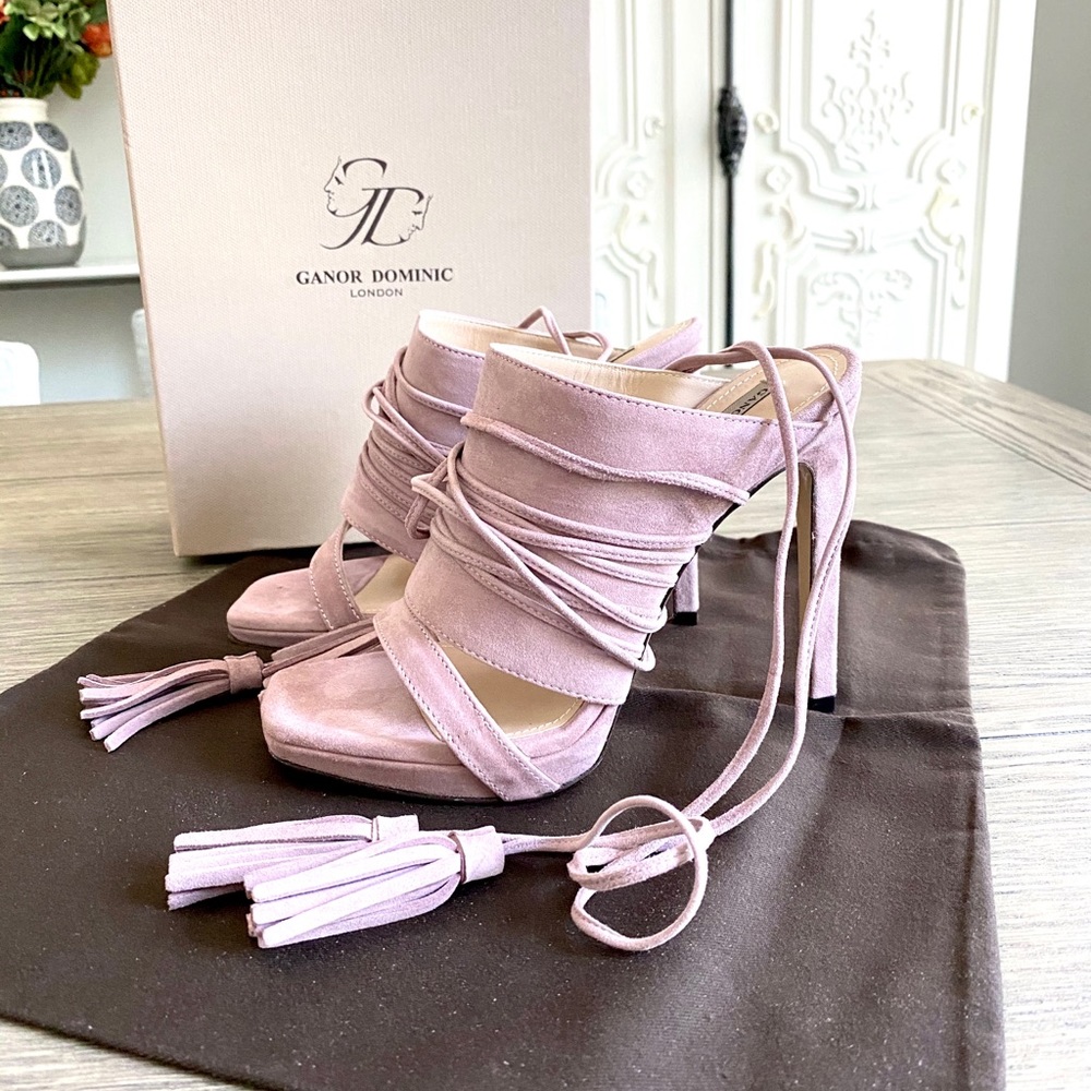 🇬🇧NIB Ganor Dominic London Suede Wrap Pumps